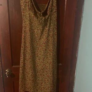 Shein Strapless Brown Midi Dress